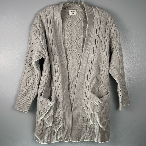 Wilfred Charlisa Merino Wool Fisherman Chunky Cable Knit Sweater Cardigan Sz M - Picture 4 of 15